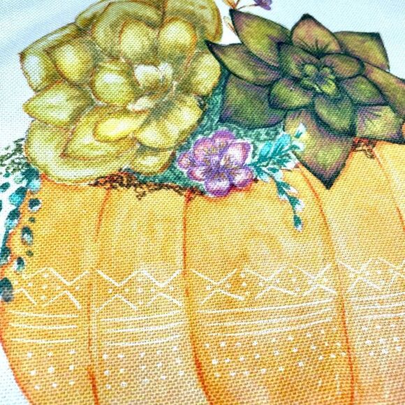 Succulent Pumpkin Pillow Cover 16 x 16 Standard Fits 18 x 18 Pillow Insert Fall - Picture 2 of 7